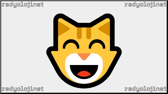 Gülen Gözlerle Sırıtan Kedi Emoji