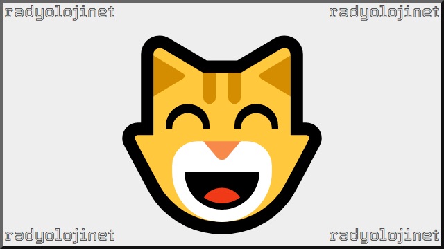 Gülen Gözlerle Sırıtan Kedi Emoji