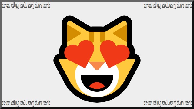 Kalp Gözlü Sırıtan Kedi Emoji