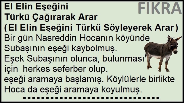 El Elin Eşeğini Türkü Çağırarak Arar - El Elin Eşeğini Türkü Söyleyerek Arar