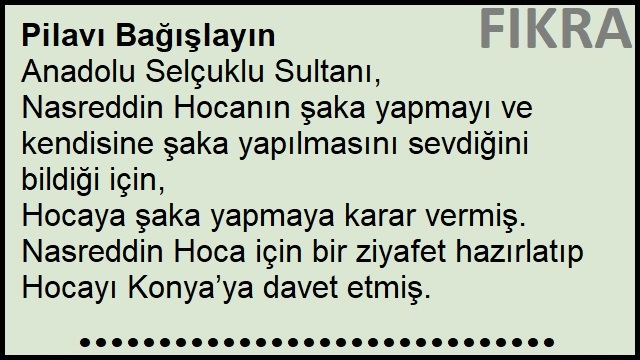 Pilavı Bağışlayın