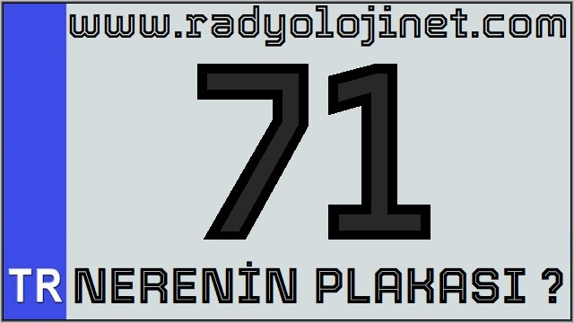 71 Nerenin Plakası ?