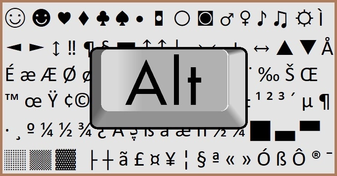 Alt Codes List Of Alt Key Characters and Symbols