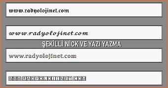 Şekilli Nick ve Yazı Yazma