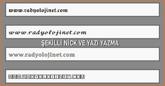 Şekilli ✍ Nick ✍ Yazma | Şekilli ✍ Yazı ✍ Yazma